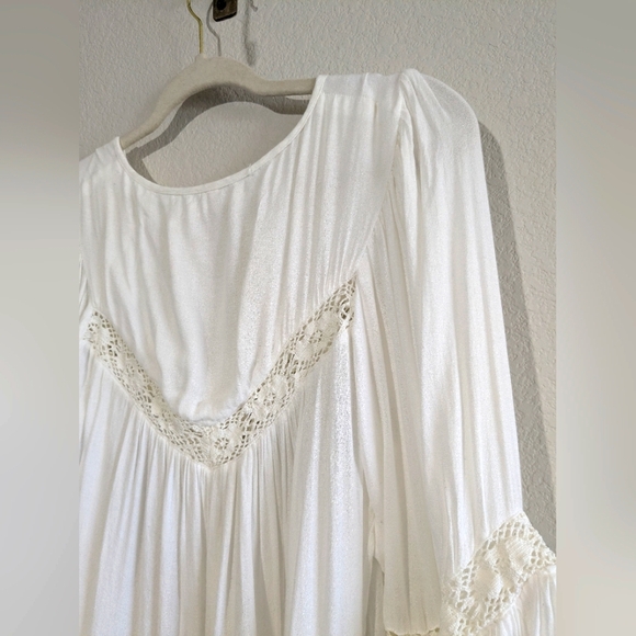 Spell Isla Bay Flare Sleeve Lace Trim Mini Dress Or Tunic Long Sleeve Blouse S - Picture 5 of 16